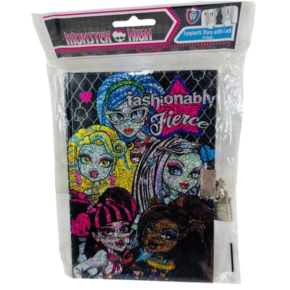 5 for $25| Monster High Fangtastic Diary with Lock 50 pages 2013 - Picture 1 of 6